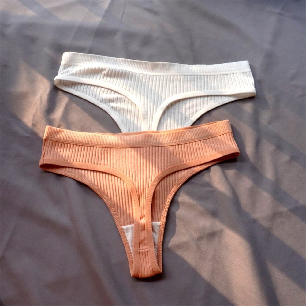 custom rib organic cotton bikini underwear wholesale