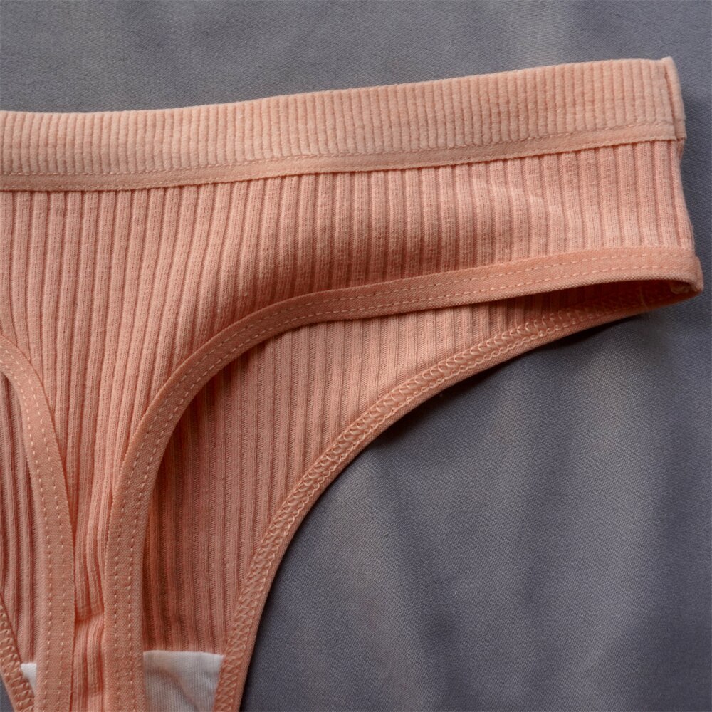 custom rib organic cotton bikini underwear supplier in China